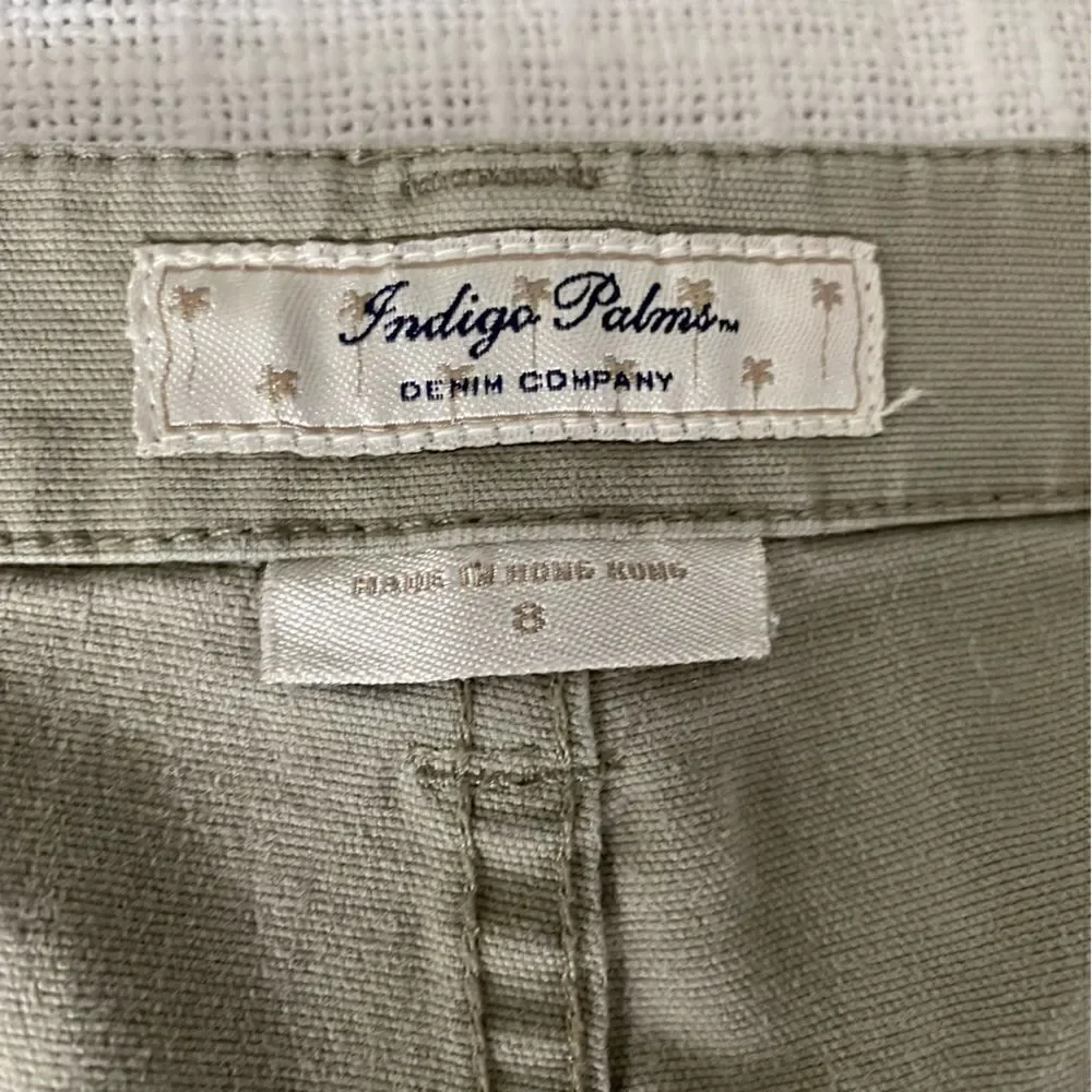 Indigo Palm Womans Sage Green Cotton Bermuda Shorts Gorpcore SZ 8